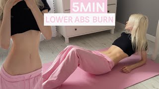 5MIN AB BURN WORKOUT FLAT STOMACH amp LOWER BELLY HOURGLASS AB WORKOUT [upl. by Esalb671]