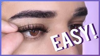 How To Apply False Eyelashes For Beginners [upl. by Osnofla]