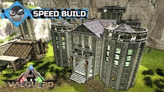 ARK Survival Evolved  How to Build a Castle  Valguero Castle keep Design Speed Build [upl. by Nylecsoj]