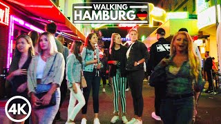 4K Hamburg Germany Night Life Walk Tour in 2020  Summer St Pauli Reeperbahn [upl. by Nuawad877]