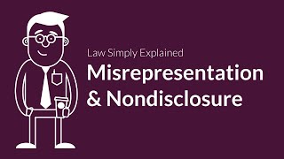 Misrepresentation and Nondisclosure  Contracts  Defenses amp Excuses [upl. by Kassandra414]