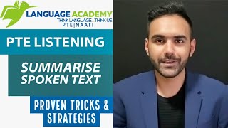 PTE Listening Summarise Spoken Text  InDepth Explanation Tricks and Template by Language Academy [upl. by Buehrer]