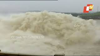 12 Gates Of Hirakud Dam Open As Water Level Rises In Reservoir [upl. by Solrak]