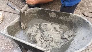 How to mix and make concrete pavers from a mold [upl. by Bonilla913]