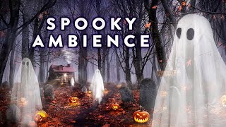 Spooky Halloween Ambience  Haunted Forest Graveyard Sounds [upl. by Nojad]