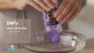 Elmer’s Glue DIY KIDFRIENDLY Purple Glitter Slime [upl. by Eiliak898]