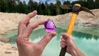 Found Rare Amethyst Crystal While Digging at a Mine Unbelievable Find [upl. by Hege]