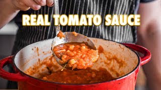 Proper Tomato Sauce Using Fresh Tomatoes 3 ingredients [upl. by Eidlog]