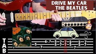 Drive My Car  The Beatles  Guitar CoverLesson  TAB [upl. by Sehguh]