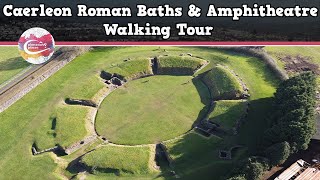 CAERLEON ROMAN BATHS amp AMPHITHEATRE WALES  Walking Tour  Pinned on Places [upl. by Miche]