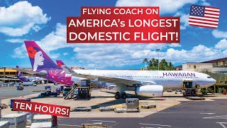 BRUTALLY HONEST  Economy Class on Hawaiian Airlines Airbus A330 from HONOLULU to BOSTON [upl. by Vahe134]