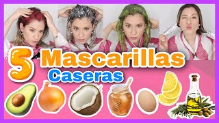 5 MASCARILLAS CASERAS PARA UN PELO HERMOSO HIDRATADO Y SIN PUNTAS ABIERTAS  NatyGloss [upl. by Ycinuq163]