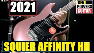 Squier Affinity Stratocaster HH 2021  Full Review  Demo  Burgundy Mist [upl. by Arraeic]