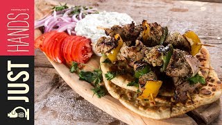 Greek pork souvlaki  Akis Petretzikis [upl. by Etterrag149]