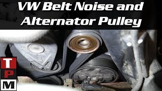 2005 VW Jetta TDI belt noise and alternator decoupler pulley replacement [upl. by Attiuqihc]