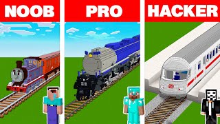 Minecraft NOOB vs PRO vs HACKER TRAIN HOUSE BUILD CHALLENGE in Minecraft Animation [upl. by Boony408]