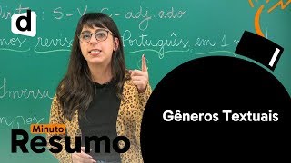 TIPOS E GÊNEROS TEXTUAIS  MINUTO RESUMO  DESCOMPLICA [upl. by Anay]