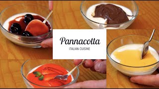 How To Make Panna Cotta Dessert With 4 Topping Ideas Italian Recipe [upl. by Mahmud812]