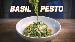 EASY BASIL PESTO PASTA with Toasted Walnuts [upl. by Ppilihp]