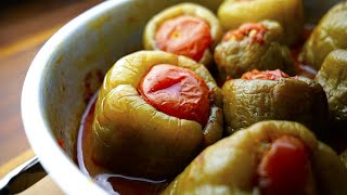 Biber Dolması  Turkish Style Stuffed Peppers [upl. by Alper545]