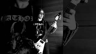 Satanic Warmaster  The Burning Eyes of the Werewolf guitar cover [upl. by Nosral872]