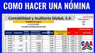 Como hacer una nómina en excel [upl. by Ayekram]