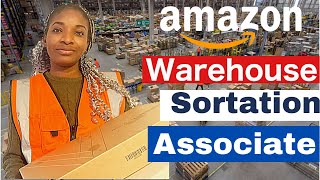 A Day in my life working at AMAZON Warehouse  Sortation Associate [upl. by Esirahc587]