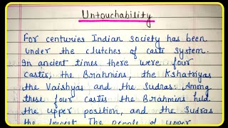 Essay on Untouchability  English Essay [upl. by Anaeli]