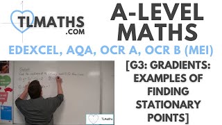 ALevel Maths G308 Gradients Examples of Finding Stationary Points [upl. by Jaban]