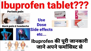 Ibuprofen tablets ip 400 mg Uses Side effectsDose and precautions In Hindi [upl. by Verda]