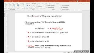 The Rescorla Wagner Model [upl. by Aisor]