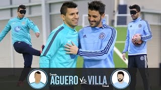 Blind Penalty Shootout  AGUERO v VILLA  Challenge 1 [upl. by Pare974]