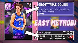 HOW TO GET A TRIPLE DOUBLE WITH JOSH GIDDEY IN NBA 2K22 MYTEAM EASIEST METHOD [upl. by Kelton981]