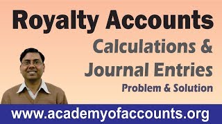 2 Royalty Accounts  Calculations and Journal Entries Problem amp Solution [upl. by Ylicec]