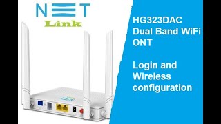 Login Netlink HG323DAC Dual band ONT WIFI configuration [upl. by Eelaras]