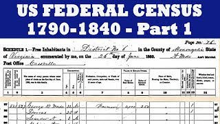 US Census Records 17901840 Part 1 of 3 How to Research Your Family Tree [upl. by Sivatnod]