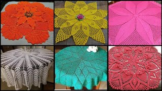 DIY Crochet Round Tablecloth Pattern EasyEasy Crochet Table Cover Design [upl. by Erich]