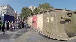 Tank 100 years  WW1 Mark IV tank moving through London [upl. by Attenwahs]