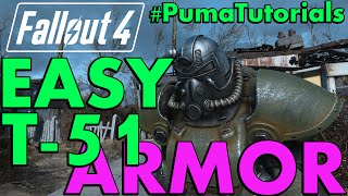 FALLOUT 4 EASY T51 POWER ARMOR Full Set Guide and Location PumaTutorials [upl. by Karney]