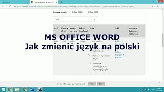 MS OFFICE WORD Jak zmienić język na polski [upl. by Caraviello]