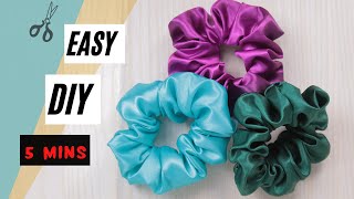 How to make a SCRUNCHIE easy  scrunchie DIY  sewing tutorial [upl. by Jarvey]