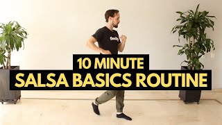 10 Minute Salsa Basic Steps Practice Routine You Can Do Solo at Home [upl. by Cavit606]