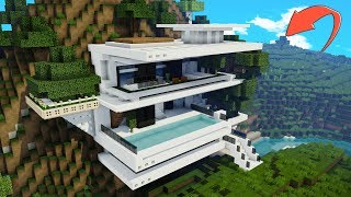 How to Make a MODERN Minecraft CLIFF HOUSE [upl. by Donnamarie]