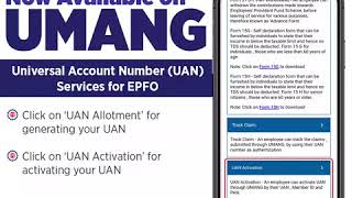 EPFOs UAN Allotment amp Activation Directly from UMANG App [upl. by Collbaith323]