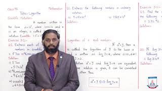 Class 9  Mathematics  Chapter 3  Lecture 1 Logarithms  Allied Schools [upl. by Alieka]