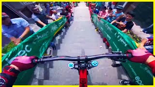 Mountain Bike Racing Through City Streets Of Colombia Manizales [upl. by Aro]