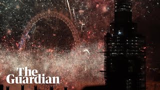 Londons Big Ben rings in the new year and fireworks light up the sky [upl. by Arej993]