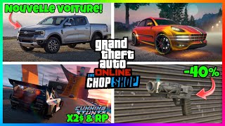 PROMO ET BONUS GTA 5 ONLINE DE LA SEMAINE DU 41  NOUVEAU VÉHICULE DLC CHOP SHOP ET COURSES x2 [upl. by Glialentn413]