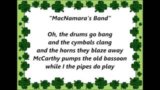 MACNAMARAS BAND words text amp lyrics St Patrick IRISH IRELAND top sing along song [upl. by Oirrad]