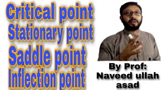 Critical point  Stationary point  Saddle point  Inflection point  Calculus Differentiation [upl. by Chere]